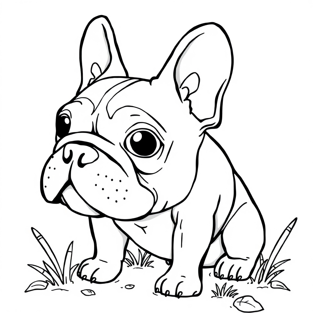 Dogs coloring page - Character French Bulldog.png 2, free printable PDF for kids