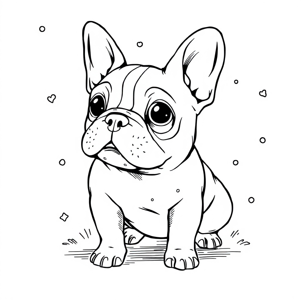 Dogs coloring page - Character French Bulldog.png, free printable PDF for kids