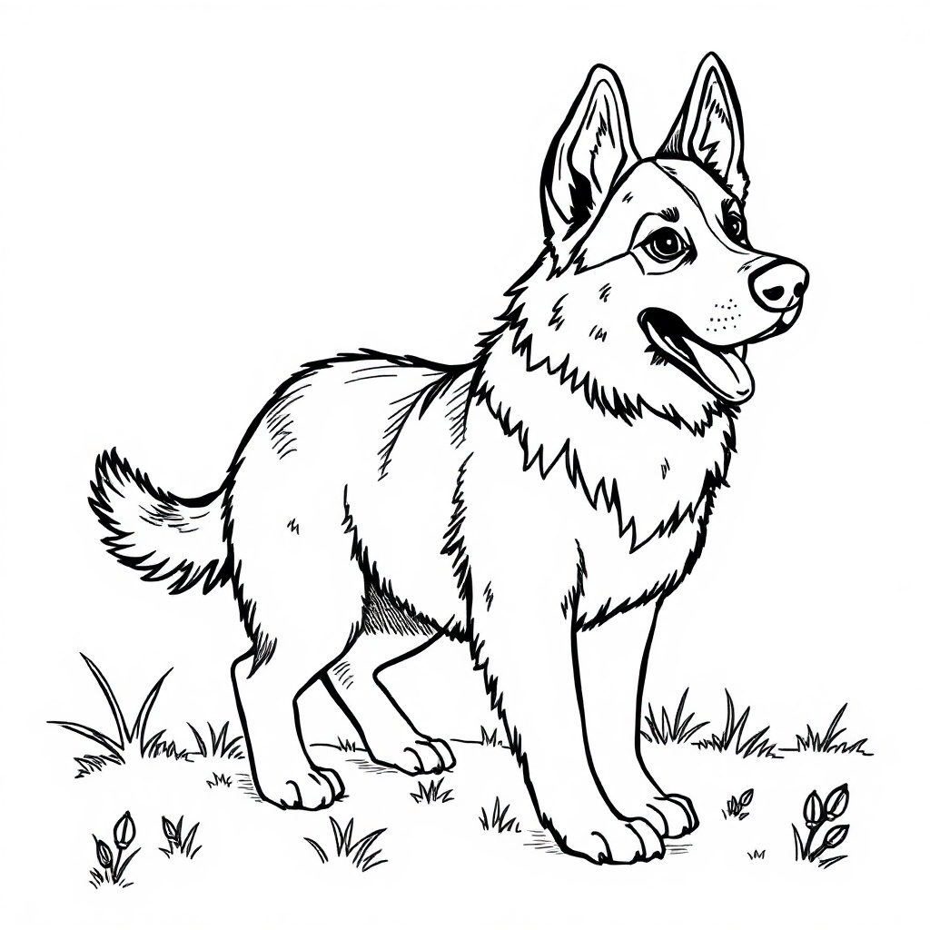 Dogs coloring page - Character German Shepherd.png, free printable PDF for kids