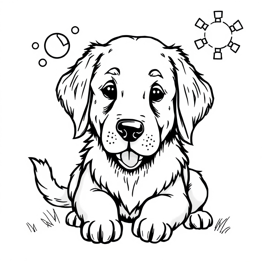 Dogs coloring page - Character Golden Retriever.png 2, free printable PDF for kids