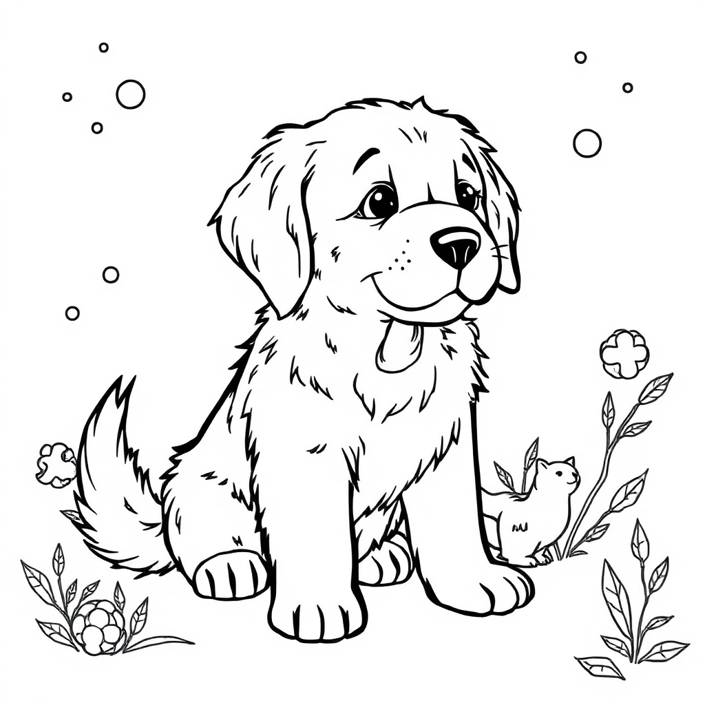 Dogs coloring page - Character Golden Retriever.png, free printable PDF for kids