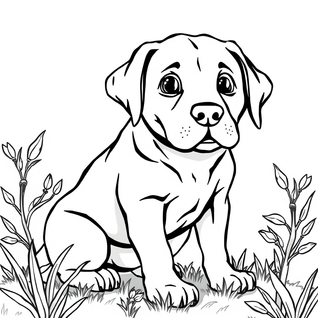 Dogs coloring page - Character Labrador Retriever.png 2, free printable PDF for kids